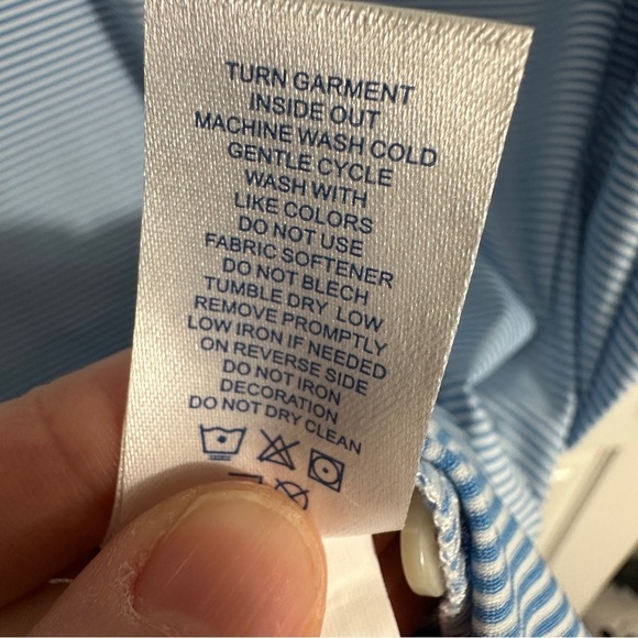 Stitch men's golf polo, XL, blue/white stripe , small logo on front - Picture 6 of 11